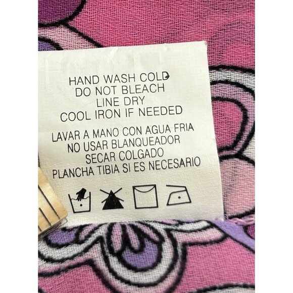 Vintage Pink Ponytail Scarf Whimsical Retro Flower Power Psychedelic GoGo Groovy - Picture 4 of 5